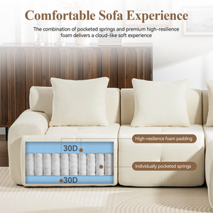 2026 Meroow MS1 Premium Chenille Sectional <b>Sofa</b>, Pocket Spring & 30D Foam Silent Couch Vacuum Packed - Product Image 3