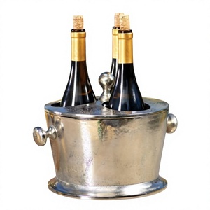 Seau à glace décoratif argenté pour la décoration de bar et de fêtes, refroidisseur de boissons, en aluminium de qualité alimentaire, pour champagne et vin. - Product Image 1