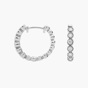 Minimalist Bezel Set Round Brilliant Cut VVS GRA Certified Moissanite 14k Gold Filled <b>Huggie</b> Hoop Earrings for Women Trendy - Product Image 6