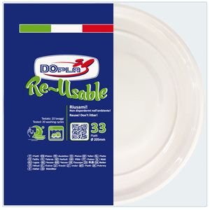SET DI 33 PIATTI PROFONDI IN PLASTICA, DIAMETRALMENTE 20,5 CM, BIANCO - Product Image 1
