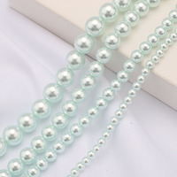 Zhubi haute qualité brillant cristal Imitation perle chaîne 4 6 8 10mm rouge blanc rond perles de verre pour bracelets à bricoler soi-même