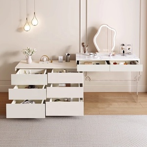 Coiffeuse de style nordique de <span class=keywords><strong>haute</strong></span> qualité, table à maquillage moderne, ensembles de maquillage multifonctionnels, coiffeuse avec miroir et lumières - Product Image 2