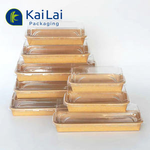 Bandeja de pulpa de sushi de papel reciclado biodegradable Bandeja de papel de transporte Bandeja de sushi de papel de reciclaje de <span class=keywords><strong>comida</strong></span> rápida Desechable - Product Image 6