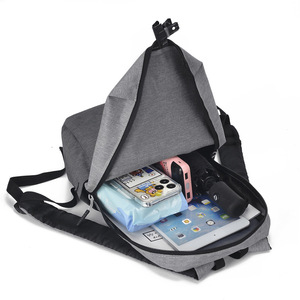 Student Backpack 13 Inches Light Gray Water-Repellent Unisex For Leisure Travel - Product Image 3
