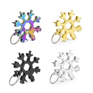 Clé à paillettes de neige 18 en 1, 18 en 1, <span class=keywords><strong>multi</strong></span>-<span class=keywords><strong>outil</strong></span> en acier inoxydable avec porte-clés, flocons de neige avec ouvre-bouteille - Product Image 3
