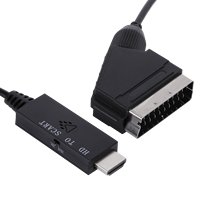 Convertidor HDM1 a Scart de 1 m, Convertidor HDTV de Alta Definición de 1080P con Cubierta de PVC y Blindaje Trenzado para Cámara y Ordenador