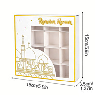 Boîte en carton blanc recyclable avec fenêtre en forme de lune, boîte cadeau réutilisable en carton, logo personnalisé et design tendance