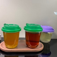 Gobelets en plastique transparents jetables en PET à fond rond de 12oz, 14oz, 16oz pour thé Boba avec couvercles, sans BPA, vente en gros d'usine