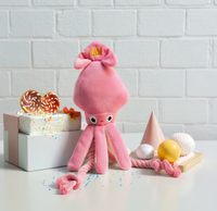 Jouet en peluche pieuvre rose très populaire pour animaux de compagnie, jouet personnalisé pour chien et chat, jouet en peluche pieuvre rembourré