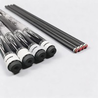 Xinkuno 1/2 Split Fiberglass Black Tech Pool Cue Sambungan Aluminium Alloy Ringan Tahan Lama Ujung Sedang/Besar untuk 8-Ball 9-Ball