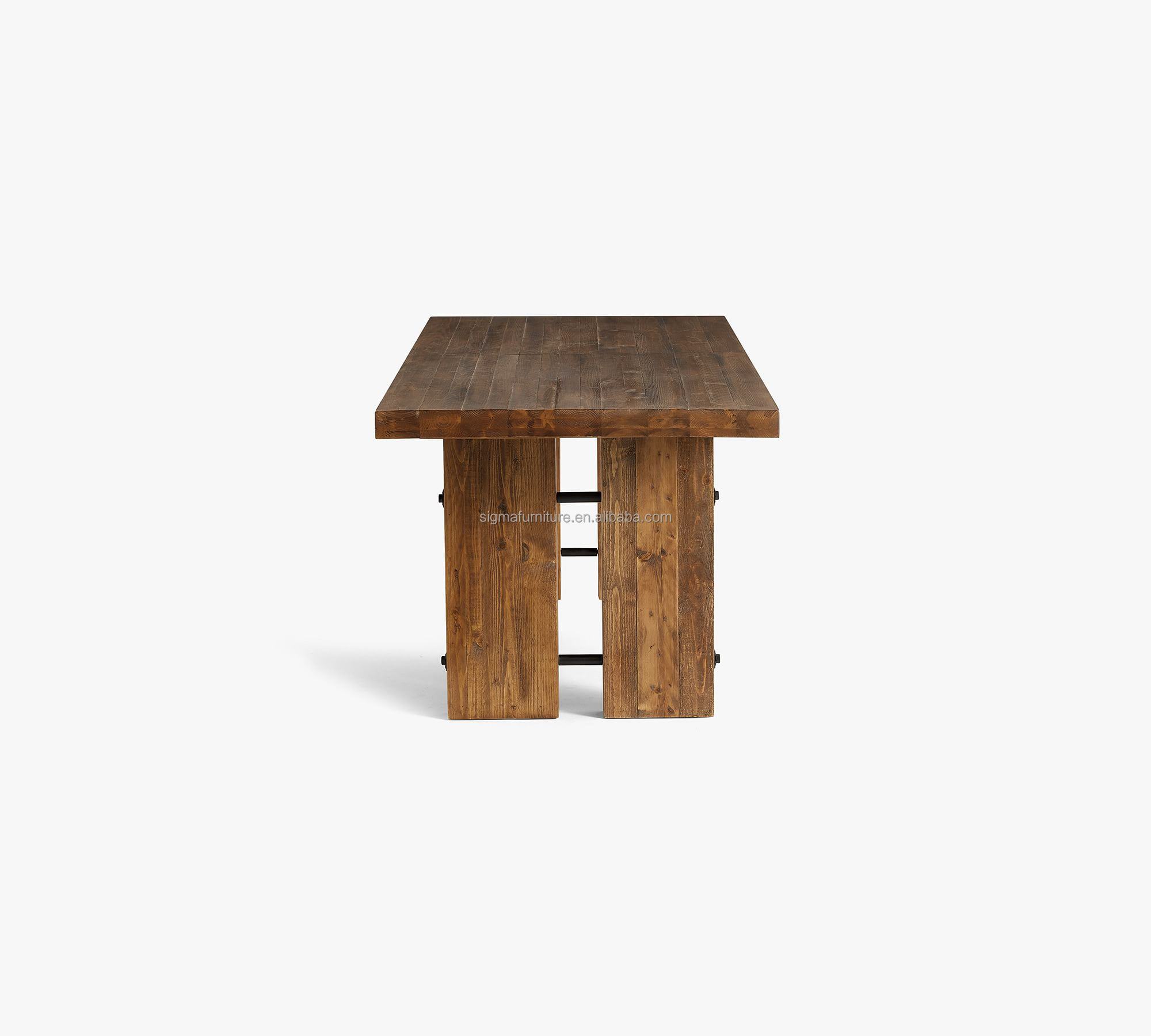 Villa farmhouse dining table set luxury wooden rectangle Extending dining table