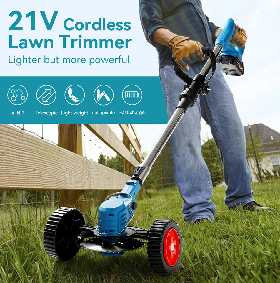 String Trimmer Functions Cordless 2-Stroke String Trimmer Battery Powered Auto Line Feed Grass ...