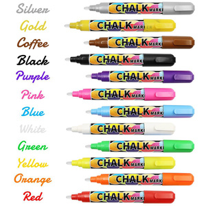 Marcadores de Tiza Líquida Borrables de Bajo Olor, 12 Colores, Personalizables, con Punta Reversible para Pizarra, Set de Marcadores de Tiza Líquida Borrables - Product Image 2
