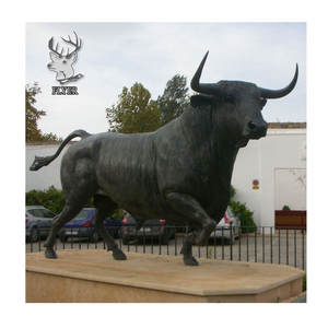 Scultura a grandezza naturale della statua del toro del bronzo della grande scultura del toro dell'ottone del metallo all'aperto da vendere - Product Image 3