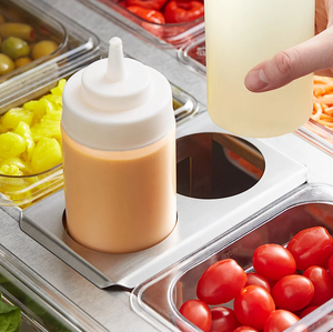 2 Hole 1/9 <b>Squeeze</b> <b>Bottle</b> Holder Commercial Kitchen Furniture Restaurant Kitchen Counter Restaurant Condiment - Product Image 3