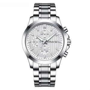 Nuevo Reloj Cronógrafo de Acero Inoxidable Dorado para Hombre, 3BAR Resistente al Agua, Manecillas Luminosas HD, Reloj de Cuarzo Multifuncional para Negocios - Product Image 2