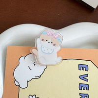 Clip de Sellado Acrílico con Diseño de Gatito Adorable, Material PP, Diseño de Cola Larga para Niñas y Estudiantes, Pequeño Clip de Notas con Dibujos Animados, Desde China