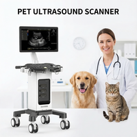 Appareil d'échographie vétérinaire Doppler couleur LED pliable fiable de 21,5 pouces sur chariot pour diagnostic clinique complet