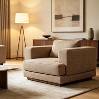 Canapé modulaire minimaliste carré en tissu de luxe pour une personne, design moderne, convertible, mousse à mémoire de forme, pour appartements et villas