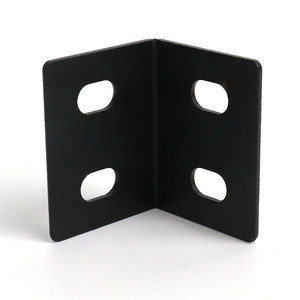Black L-Shaped Steel <b>Corner</b> <b>Bracket</b> 30 Mm Hole Furniture Hardware Connector <b>For</b> Cabinet Chair Bed Frame - Product Image 3