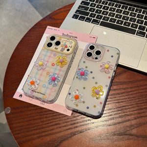 Rainbow 3D Flower Girls Mobile Phone case for iPhone 17 16 15 14 13 Pro Max Garden Gradient IMD Stripes DIY Resin back Cover ins - Product Image 6