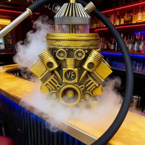 Chicha créative en forme de moteur V8, en résine, style mécanique, pour salon, bar, restaurant, café - Product Image 3