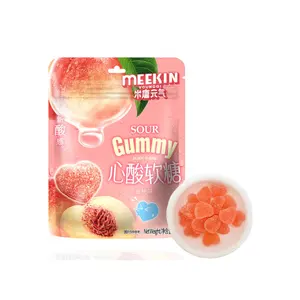 Sour-Covered Vegan Peach Geschmack Gummibärchen Hersteller