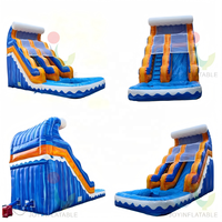 Toboggan gonflable en PVC populaire avec filet de sécurité pour enfants pour usage extérieur et intérieur pour entreprise de location avec piscine
