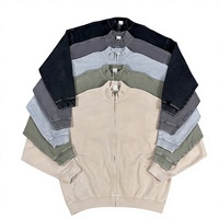 2026 Neue Heavy Loop Stoff High Street Washed Winter Uni Stehkragen Locker YKK Reißverschluss Langarm Pulloverjacke