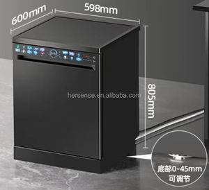 เครื่องล้างจานแบบปรับแต่งได้ ล้าง/อบแห้ง 18 ชุด ความจุเครื่องล้างจาน หน้าจอสัมผัส เครื่องล้างจานแบบถัง สำหรับใช้ในครัวเรือน - Product Image 2