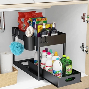 Estante Multifuncional para Almacenamiento de <span class=keywords><strong>Cocina</strong></span>, Organizador Deslizante Debajo del Fregadero con Cajones - Product Image 2