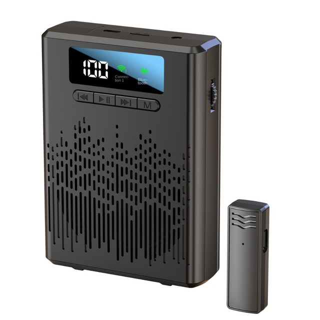 Wireless Clip-On Microphone with Voice Amplifier Portable Speaker System for Teachers Tour Guides Promotions & Public Speaking