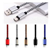 Kabel Pengisian Cepat USB Type-C ke Micro USB 1M dengan Jalinan Nilon untuk Ponsel dan Komputer