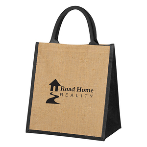Customized Logo Eco Friendly Advertising Gift Jute <b>Burlap</b> Tote Shopping Bag with Color Stitching - Product Image 2
