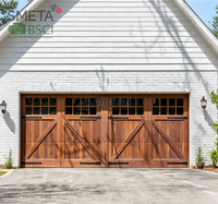 Puerta de Garaje Automática LONGTAI de Madera Maciza de Nogal Negro para Villas, Estilos Arqueados y Chevron, Enrollable, con Control Remoto, Acabada