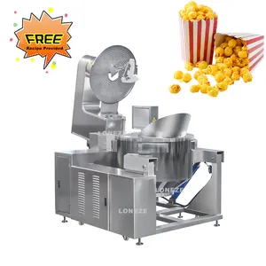 Voll automatische Gas-Popcorn-Produktions linie Industrie gas beheizte kommerzielle Karamell-Popcorn-Herstellungs maschine