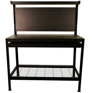 Établi de travail de rangement, étagère à fil, pegboard, robuste, avec tiroirs, en métal - Product Image 3