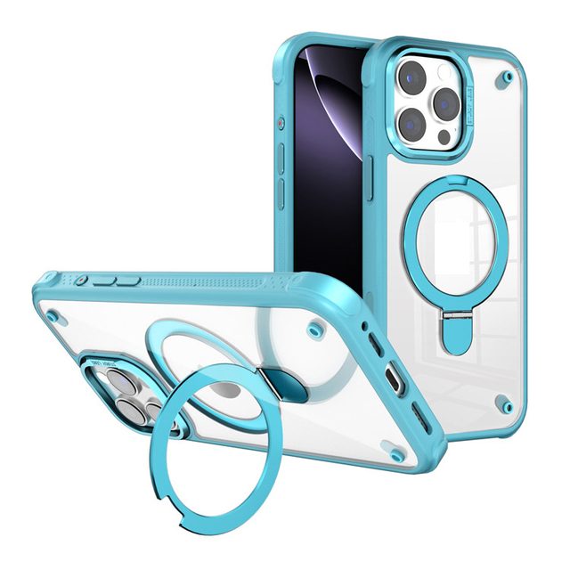 MOQ 500 Phone Accessories for iPhone 16 Kickstand case for iPhone 16 Pro Max Metal Magnet case Wireless Magnet Mobile Cover