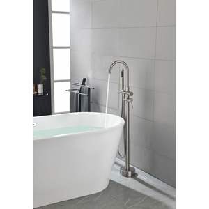 Grifo de llenado de bañera independiente de alto flujo DB con ducha de mano y caño giratorio montado en el suelo de pulverización suave para uso en apartamentos - Product Image 2