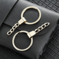 Simplicity Style Keychain Accessories Color-Retaining Electroplated Metal Chain Flat Ring Key Ring Hardware DIY Components