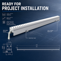 Barre lumineuse LED linéaire pour façade de bâtiment, en aluminium, 24V RGBW, extérieur IP65 Ra90