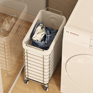 Cesto Portabiancheria con Ruote Grande Capacità, Fodera in Tessuto Rimovibile, Ruote con Freno, Impermeabile e Resistente per Vestiti Sporchi - Product Image 2