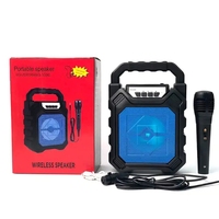 Altavoz Portátil LED de 4 Pulgadas para V4.2, Columna de Sonido Inalámbrica para Exteriores con Resistencia al Agua IPX4, Supergraves de 5-10W, Compatible con Tarjeta TF, Aux, USB