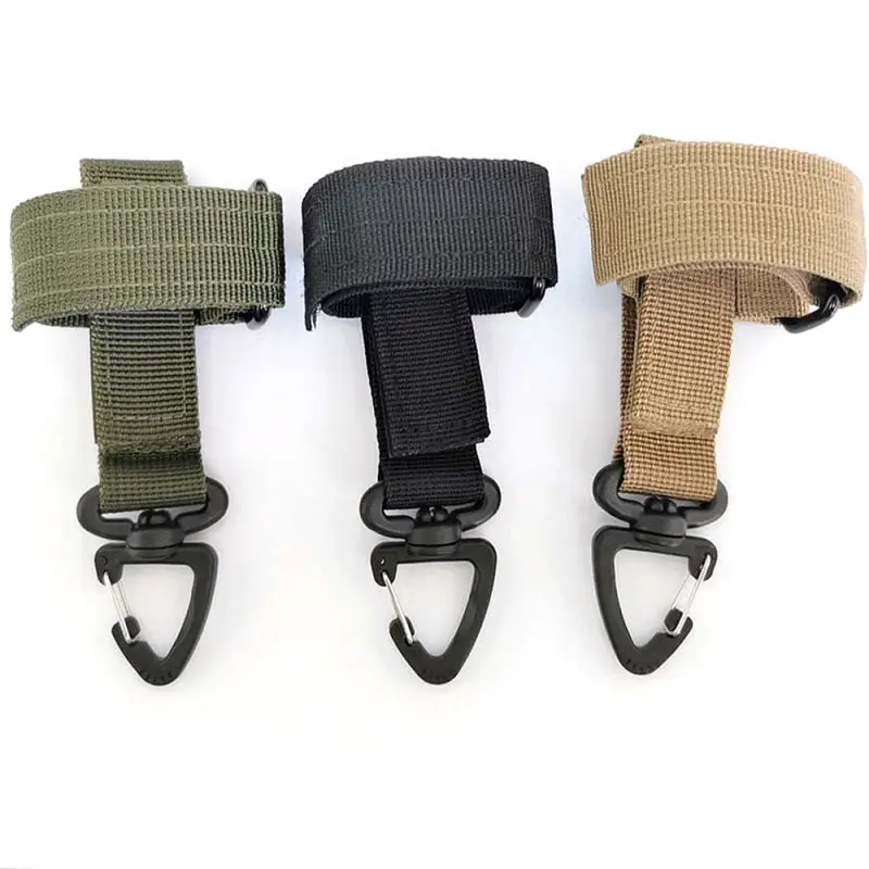 Outdoor mountaineering rope storage buckle multi-purpose fan nylon ribbon hanging buckle key chain belt