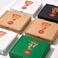 Boîte à pizza de qualité restaurant SP4663, personnalisée avec logo, emballage thermique écologique en kraft pour plats à emporter