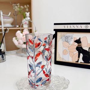Retro Glass Cup Reflects Rainbow <b>Light</b> Italian Blingbling Hand-Painted Square Lattice Woven Water Cup - Product Image 6