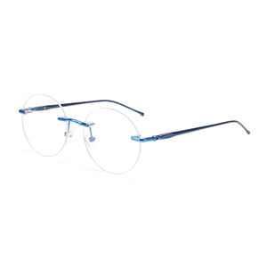 Vente en gros de lunettes optiques sans monture flexibles pour hommes et femmes d'affaires montures de lunettes rondes exquises sans monture - Product Image 5