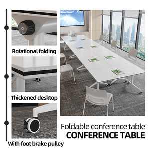 طاولة مكتب حديثة قابلة للطي ومحمولة، طاولة مدرسية متنقلة قابلة للطي، طاولة قابلة للطي لغرف المؤتمرات والتدريب - Product Image 5