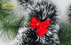 クリスマスツリープラスチックガーランドレッドシルバーボウパーティークリスマスホワイトダークグリーンTinsel 2M YQ-352