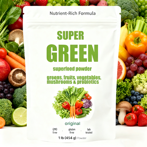 Poudre de super-aliments OEM Super Greens Premium, plus de 20 légumes verts biologiques, aliments entiers, antioxydant, enzyme digestive, probiotique, vitamines - Product Image 4